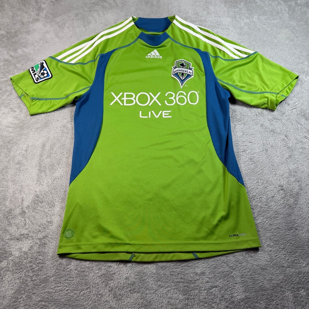 Seattle Sounders FC 2009-10 Home Soccer Jersey Mens Small Green Adidas Xbox 360